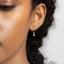 CZ Drop Dangle Hoop Earring, Huggies, White Stone, Unisex, Gold, Silver SHEMISLI SH069