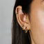 Black Stone CZ Hoop Earring, Huggies, 6, 7, 8, 9, 10, 12mm Unisex, Gold, Silver SHEMISLI SH153, SH154, SH155, SH156, SH157, SH158
