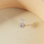 Tiny White Stone Baguette Threadless Flat Back Nose Stud, 20,18,16ga, 5-10mm Unisex, Surgical Steel SHEMISLI SS900