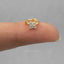 4 Leaf Clover White CZ Helix Hoop, Unisex, Gold, Silver SHEMISLI - SH099, SH220, SH222