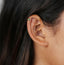 Tiny CZ Stone Helix Hoop Earrings, White Stone, Emerald, Turquoise, Opal, Gold, Silver SHEMISLI SH616, SH196, SH637, SH646, SH656, SH666