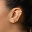 Black Baguette Helix Hoop Earring, Huggies, Unisex, Gold, Silver SHEMISLI - SH400, SH401, SH402