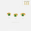 4 Leaf Clover Emerald CZ Helix Hoop, 6mm, 7mm, 8mm Unisex, Gold, Silver SHEMISLI - SH198, SH503, SH504