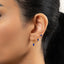 Sapphire Baguette CZ Studs Huggies Drop Hoop Earrings Stack Set, Unisex, Gold, Silver SHEMISLI SS457, SH395, SH313