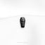 a black and white photo of a button on a white shirt