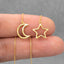 Moon Star Ear Threader, Stud Earring, Minimalist Style, A-ST011 NOBKG