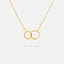 Interlocking Two Circle Necklace, Unisex, Gold, Silver (15.5"+2") SHEMISLI - SN012