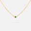 Tiny Emerald Stone Necklace, Unisex, Gold, Silver (14.5"+2.5") SHEMISLI - SN006