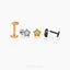 Star Stud, Threadless Flat Back Earring, Minimalist Style, A-SS905