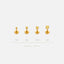 Golden Citrine Stud, Threadless Flat Back Earring, Minimalist Style, A-SS625 SS626 SS627 SS628