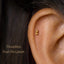 Tiny 2 beads Threadless Flat Back Earring, 20,18,16ga, 5-10mm Unisex, Surgical Steel SHEMISLI SS592