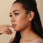 Dangle 2 Gems Stud, Threadless Flat Back Earring, Minimalist Style, A-SS892