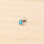 Teardrop Turquoise Stud, Threadless Flat Back Earring, Minimalist Style, A-SS596