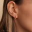Dangle 2 Gems Stud, Threadless Flat Back Earring, Minimalist Style, A-SS892