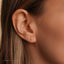Tiny 2 White Stones, Threadless Flat Back Earring, 20,18,16ga, 5-10mm Unisex, Surgical Steel SHEMISLI SS894