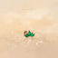 Tiny 5 Leaf Emerald Stone Crown Threadless Flat Back Earring, 20,18,16ga, 5-10mm, Unisex, Surgical Steel SHEMISLI SS560