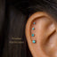Blue Zircon Stud, Threadless Flat Back Earring, Minimalist Style, A-SS629 SS630 SS631 SS632
