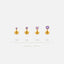 Amethyst Stud, Threadless Flat Back Earring, Minimalist Style, A-SS601 SS602 SS603 SS604