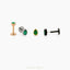 Tiny Teardrop Emerald Threadless Flat Back Earring, 20,18,16ga, 5-10mm Unisex, Surgical Steel SHEMISLI SS595