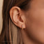 Tiny Spike on White Baguette Stone, Threadless Flat Back Earring, 20,18,16ga, 5-10mm Unisex, Surgical Steel SHEMISLI SS898