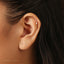 Tiny Spike on White Baguette Stone, Threadless Flat Back Earring, 20,18,16ga, 5-10mm Unisex, Surgical Steel SHEMISLI SS898