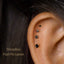 Black Stone Stud, Threadless Flat Back Earring, Minimalist Style, A-SS519 SS520 SS521 SS522