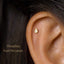 Tiny Teardrop White Stone Threadless Flat Back Earring, 20,18,16ga, 5-10mm Unisex, Surgical Steel SHEMISLI SS594