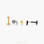 Tiny Comma Threadless Flat Back Earring, 20,18,16ga, 5-10mm Unisex, Surgical Steel SHEMISLI SS718