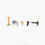 Tiny Comma Threadless Flat Back Earring, 20,18,16ga, 5-10mm Unisex, Surgical Steel SHEMISLI SS718