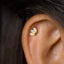 Tiny 3 Leaf Opal Threadless Flat Back Earring, 20,18,16ga, 5-10mm, Unisex, Surgical Steel, SHEMISLI SS584