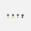 Tiny 6 Petal Emerald Stone Threadless Flat Back Earring, 20,18,16ga, 5-10mm, Unisex, Surgical Steel, SHEMISLI SS558