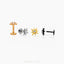 Tiny Star Threadless Flat Back Earring, 20,18,16ga, 5-10mm Unisex, Surgical Steel SHEMISLI SS902