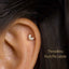 Tiny 2 Leaf White Stone Threadless Flat Back Earring, 20,18,16ga, 5-10mm, Unisex, Surgical Steel, SHEMISLI SS547