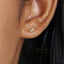 CZ Tiny Bar Stud Earring, Cuboid Rectangle Shape Studs, Unisex, Gold, Silver SHEMISLI SS012