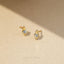Tiny CZ stone Teardrop Stud, Unisex, Gold, Silver SHEMISLI - SS014