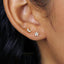Mismatched Moon and Star Stud, Celestial Earrings, 5 Pointed Star CZ Studs, Mini Studs, Unisex, Gold, Silver SS085
