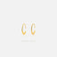 Thin C Shape Stud Earrings, Unisex, Gold, Silver - SS452 NOBKG