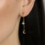 Moon and Star Front and Back Earring, Mismatched Celestial Stud, Starburst CZ Stud, Mini Stud, Unisex, Gold, Silver SS196 LR