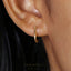 L Shape Small Bar Stud, Hook Hoop Earring, Unisex, Gold, Silver - SS052