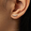 Moon CZ Stud, Butterfly End or Screw Ball End Earring, Minimalist Style, A-SS653 SS654