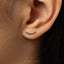 Moon CZ Stud, Unisex, Gold, Silver SHEMISLI SS653 Butterfly End, SS654 Screw Ball End (Type A)