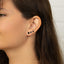Small Round Black Enamel Stud, Unisex, Sterling Silver SS103, SS104, SS105 Butterfly End, SS797, SS798, SS799 Screw Ball End (Type A)