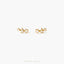 Tiny Triple White Stones Climber Stud Earring, Unisex, Gold, Silver SHEMISLI SS125 Butterfly End, SS489 Screw Ball End (Type A) LR