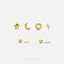Mini Star Moon Sun Lightning Stud, Unisex, Gold, Silver SS848 SS134 SS133 SS860 Butterfly End, SS849 SS859 SS858 SS861 Ball End (Type A)