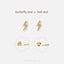 Small Lightning CZ Stud Earring, Unisex, Gold, Silver SHEMISLI - SS115 Butterfly End, SS828 Screw Ball End (Type A)