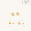 Tiny Open Flower Stud, Forget Me Not Earring, Unisex, Gold, Silver SHEMISLI SS154 Butterfly End, SS791 Screw Ball End (Type A)