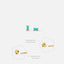 Tiny Turquoise Baguette Stud Earring, Unisex, Gold, Silver SHEMISLI SS107 Butterfly End, SS456 Screw Ball End (Type A)