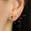 Black CZ Stone Stud, Unisex, Gold, Silver SS224, SS225, SS226, SS227 Butterfly End, SS742, SS743, SS744, SS745 Screw Ball End (Type A)