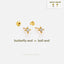 Tiny White Stone 4 Point Star Stud Earring, Celestial Earring, Unisex, Gold, Silver SHEMISLI - SS863 Butterfly End, SS864 Screw Ball End