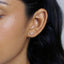 Tiny White Stone CZ Leaf Flower Stud Earring, Unisex, Gold, Silver SHEMISLI SS136 Butterfly End, SS736 Screw Ball End (Type A)